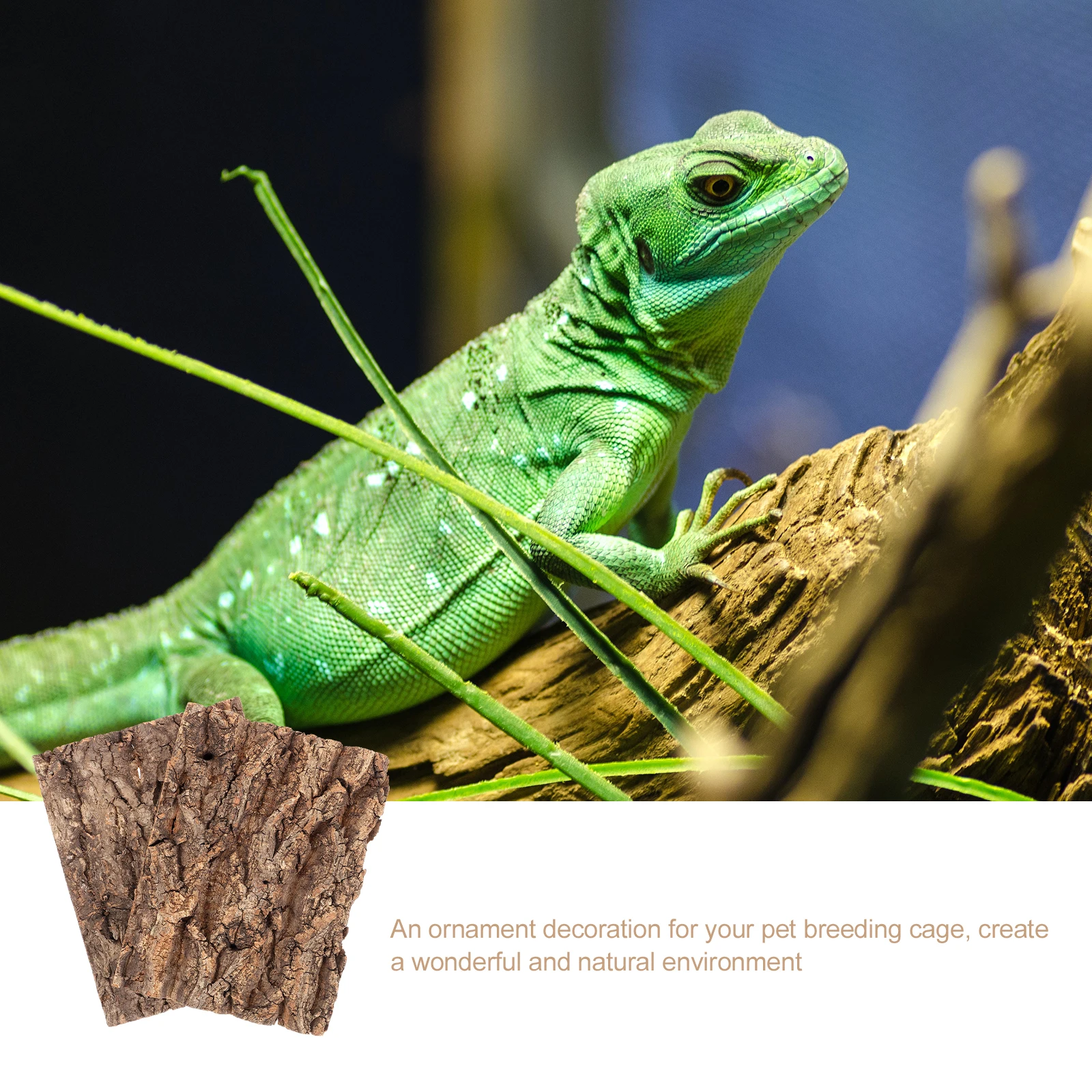 

2pcs Reptile Tree Bark Decor Natural Cork Climbing Platform Basking Accessories Terrarium Lizard Gecko Tortoise Habitat Tank