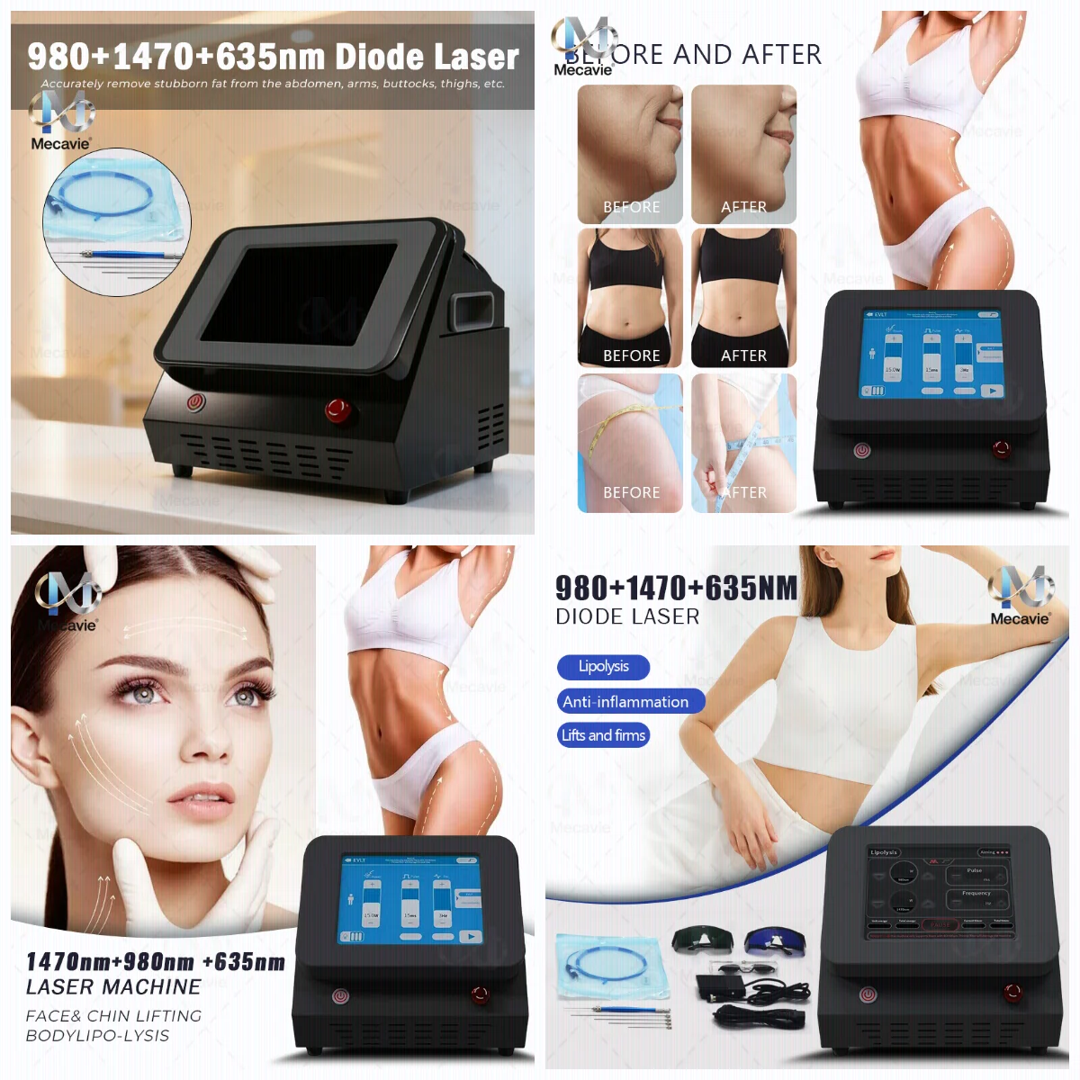 2026 New Model Portable 1470nm,980nm,635nm,450nm ,Fat Reduction Slimming Beauty Device,Facial Lifting Equip Anti Aging CE