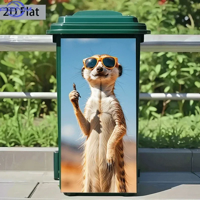 2D Print Trash Can Waste Bin Art Sticker Household Decor Pattern Decal
