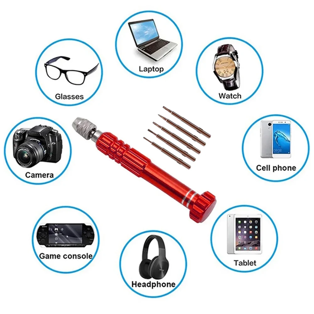 5 In 1 Multifunctional Screwdriver Set Disassembly Screwdriver Slotted Cross Plum Blossom Computer Glasses Clock Maintenance