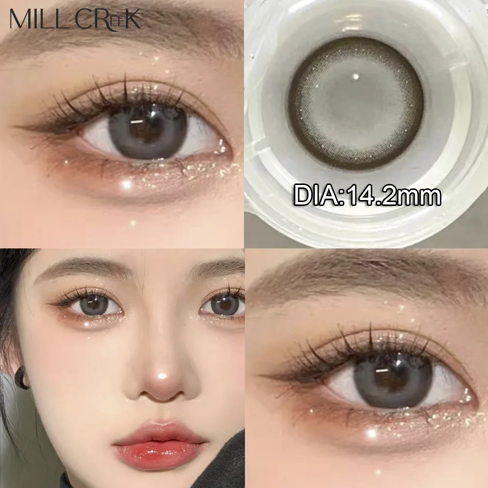 MILL CREEK 2Pcs Nature Color Contact Lenses with Myopia Diopter Eyes Contacts Lens Beauty Pupil Yearly Use Makeup Fast Shipping