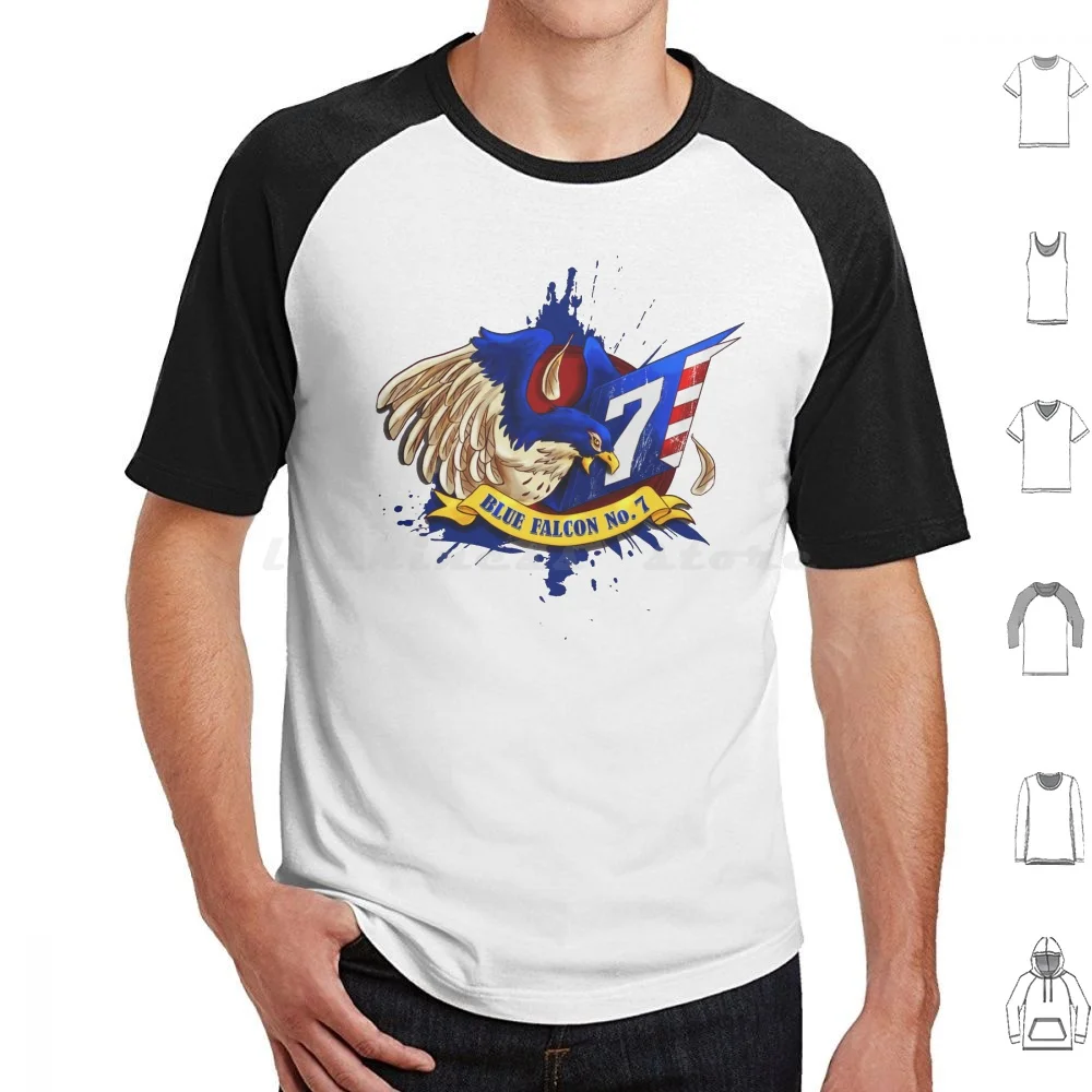 Camiseta con emblema del Capitán Falcon, camiseta de algodón 6xl, camiseta genial del Capitán Falcon Super Smash Bros F Zero Falcon Punch Falcon Punch Blue Blue