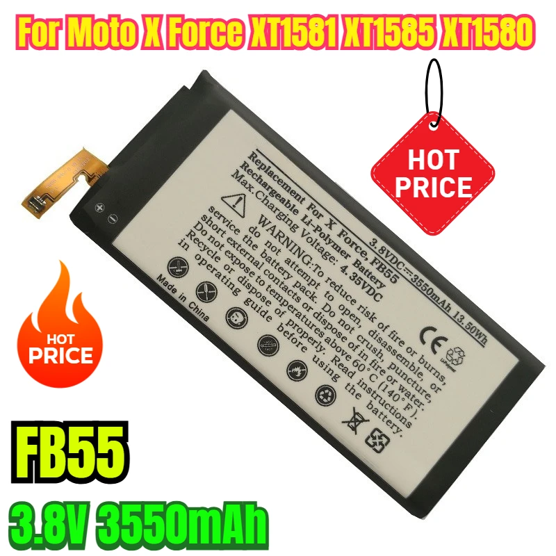 

3.8V 3550mAh Mobile Phone Batteries FB55 SNN5958A for Moto X Force XT1581 XT1585 XT1580