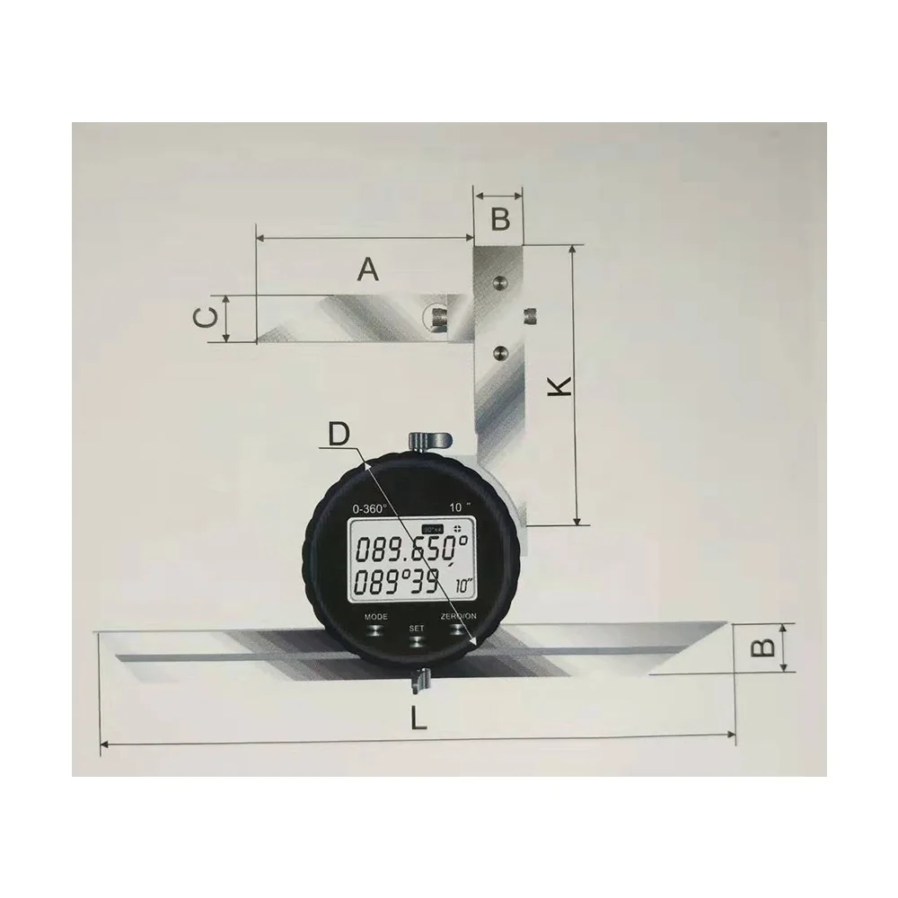 Electronic digital display universal angle ruler 360 degree