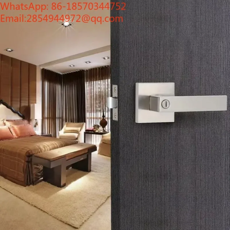 Heavy Duty Three-Rod Handle Lock Silver Aluminum Alloy Bathroom Balcony Toilet Lock Keyless