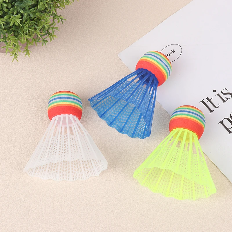 1Pc Colorful Badminton Balls Portable Shuttlecocks Foam Ball Head Plastic Ball Badminton Outdoor Family Movement Supplies