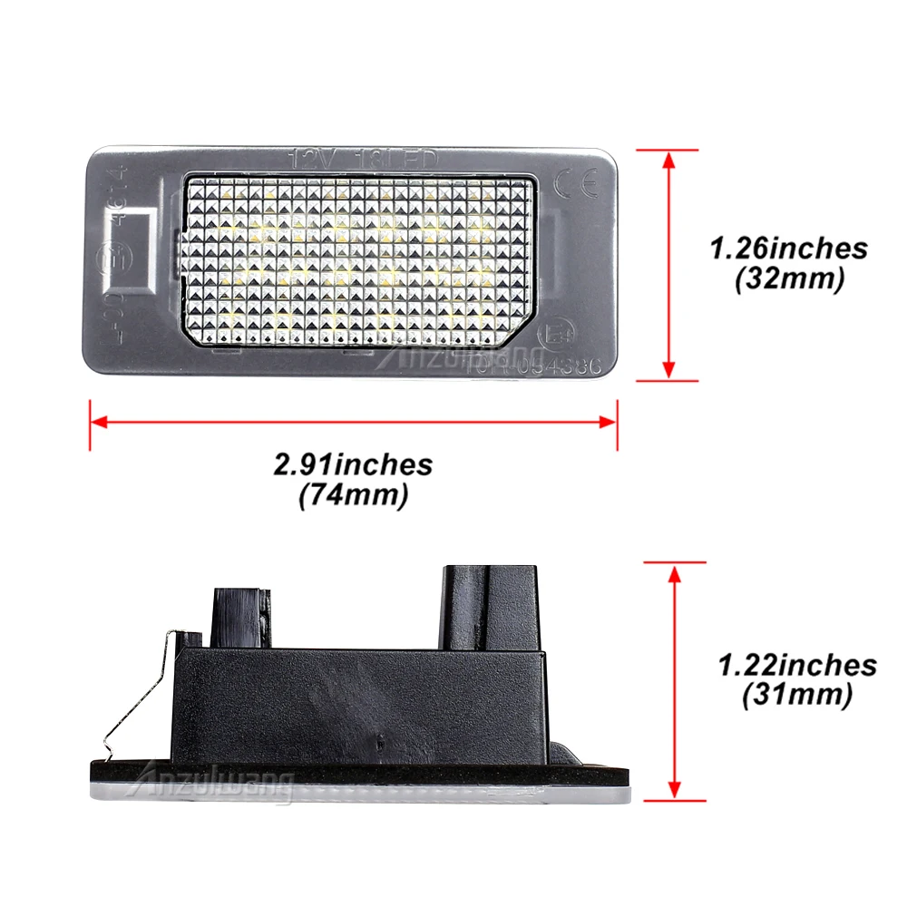 2Pcs For VW Golf Mk6 Mk7 Plus Jetta MK6 Passat B6 B7 Polo Touareg Mk2 Tiguan Touran Sharan LED License Number Plate Light Lamp