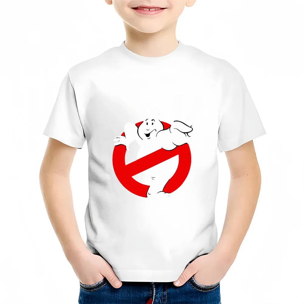 Summer Boys/Girls Cartoon Cotton Fun Ghostbusters Games Printed Short Sleeve Kids T-shirt Cute Kawaii 2024 New Short Sleeve