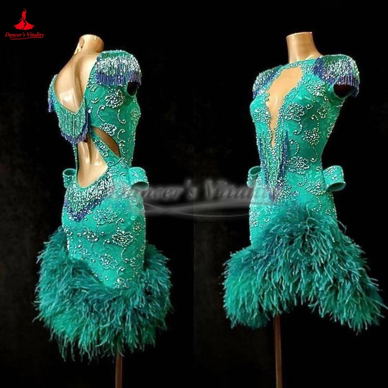 Adult Children Latin Dance Art Grade Examination Professional Dresses Customize Chacha Samba Rumba Jive Competition Clothing