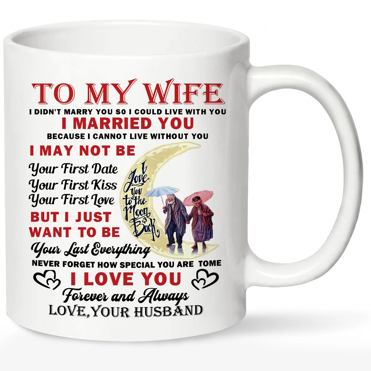 1pc,To My Wife Coffee Mug,Ceramic Cup, Romantic Anniversary & Birthday Gifts for Wife From Husband, 11oz