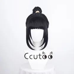 ShadowHeart parrucca Cosplay gioco Baldur cancello 3 lungo nero con orecchie capelli sintetici resistenti al calore parrucche per feste di Halloween + cappuccio per parrucca