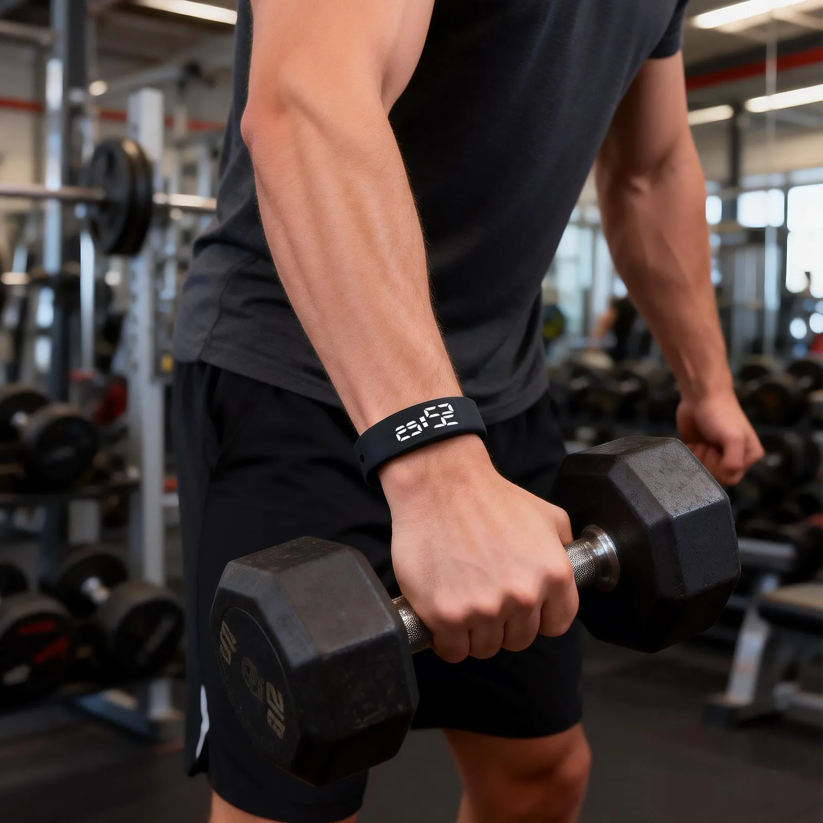 

Умный браслет с гелевым LED-дисплеем, мониторингом температуры в реальном времени, отслеживанием сна, вибрационным будильником для активного отдыха и путешествий