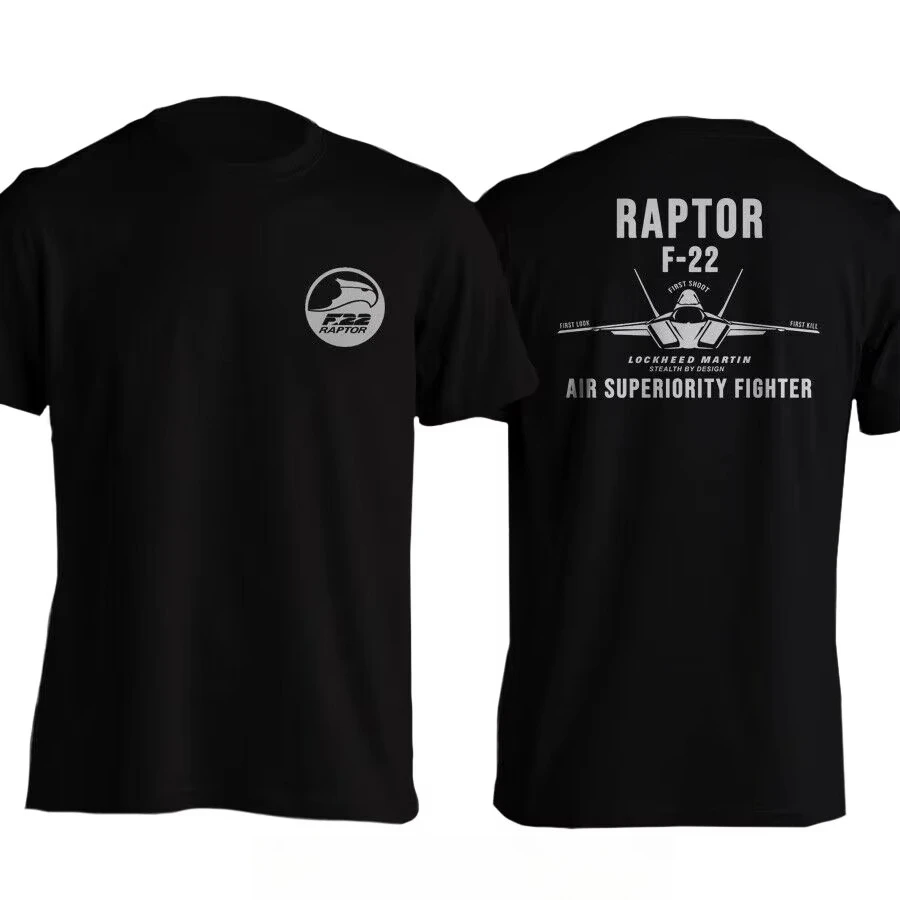 2026 New USAF Raptor F-22 Superior Fighter Military Cotton Tshirt Casual O-Neck Unisex Tops Tees Fashion Over