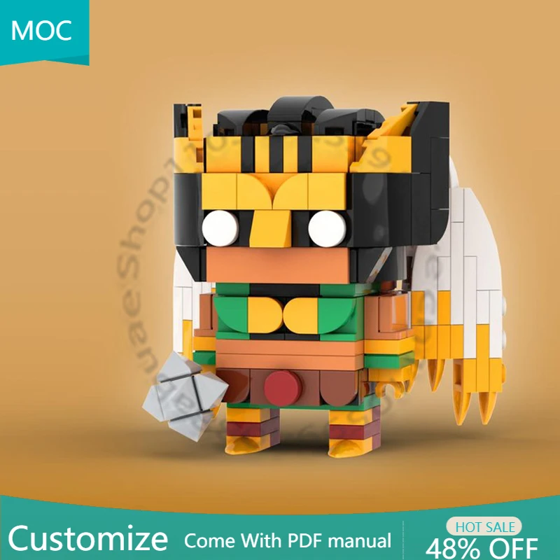

284 PCS Cube Figure Hawkgirl MOC Customize Modular Building Block Creative Design Brick Kids Simple DIY Boys Assembly Toy Gift