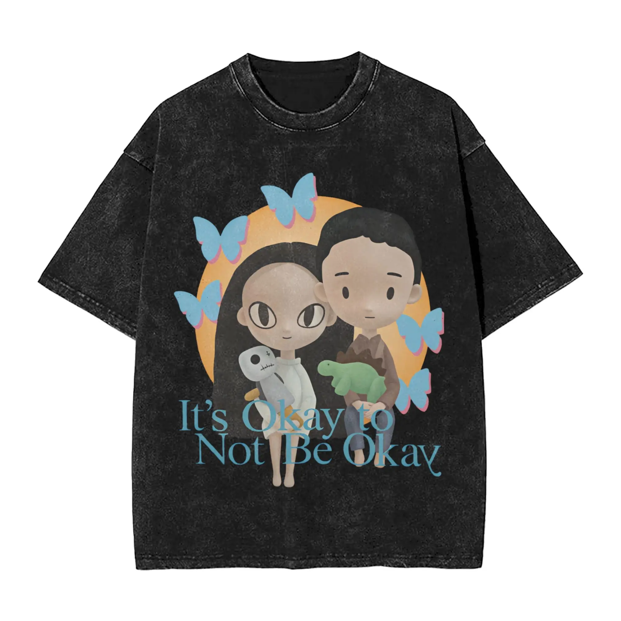 It’s Okay to Not be Okay Cartoon T-Shirt  Trending T-Shirts Short Sleeves Y2K Fun Tops Summer Casual O Neck Oversize Tees