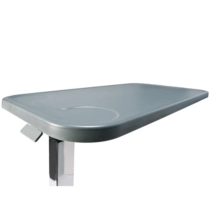 Modern Overbed Table with Wheels Height Adjustable Bedside Table for Home or Hospital Use, Grey