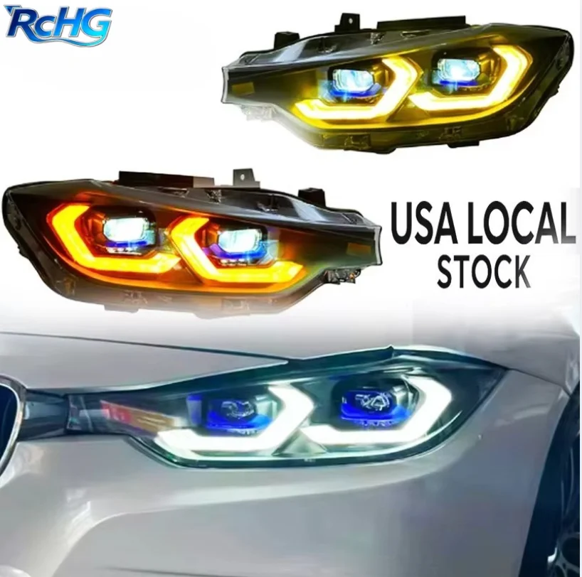 BWD F30 F31 3 Series Laser LED Headlight Assembly Dual Color DRL White & Yellow Modified Headlamp Upgrade