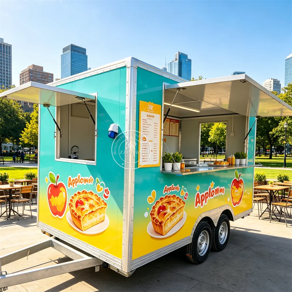 

Street BBQ Hot Dog Truck Coffee Ice Cream Cart Concession Pizza Food Trailer Mobile Food Trucks With Full Kitchen