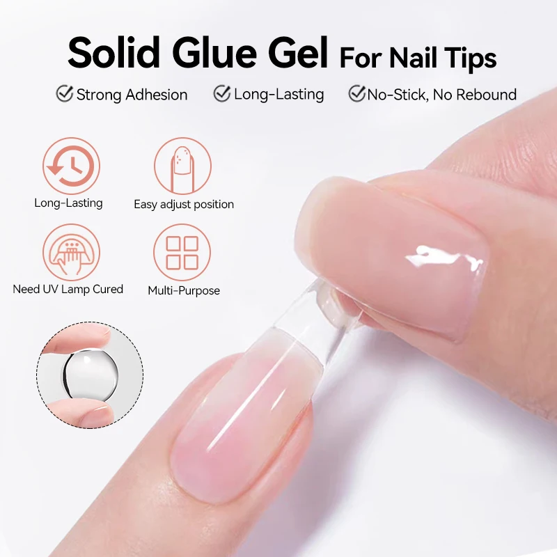 UR SUGAR 클리어 아크릴 카빙 플라워 젤리 쉐이핑 DIY 모델 젤 강력 접착 클리어 젤 팁 솔리드 네일 젤 글루 (프레스온용)