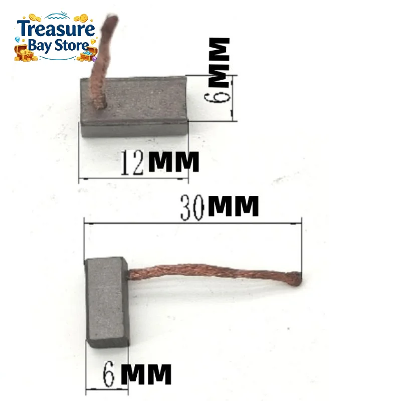 4 pièces d'accessoires DIY : Balais de charbon 6x6x12mm pour moteur électrique, outils électriques et ventilateurs