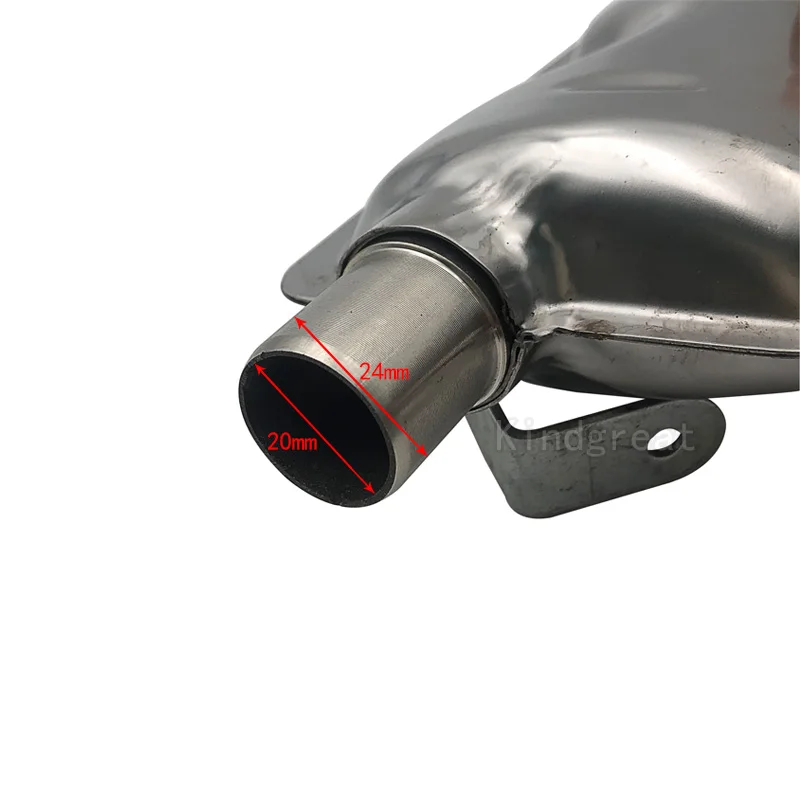 Kindgreat 24mm Stainless Steel Diesel Air Heater Parking Silencer Exhaust Muffler Silencer For Eberspacher Airtronic D2 D4 D4S