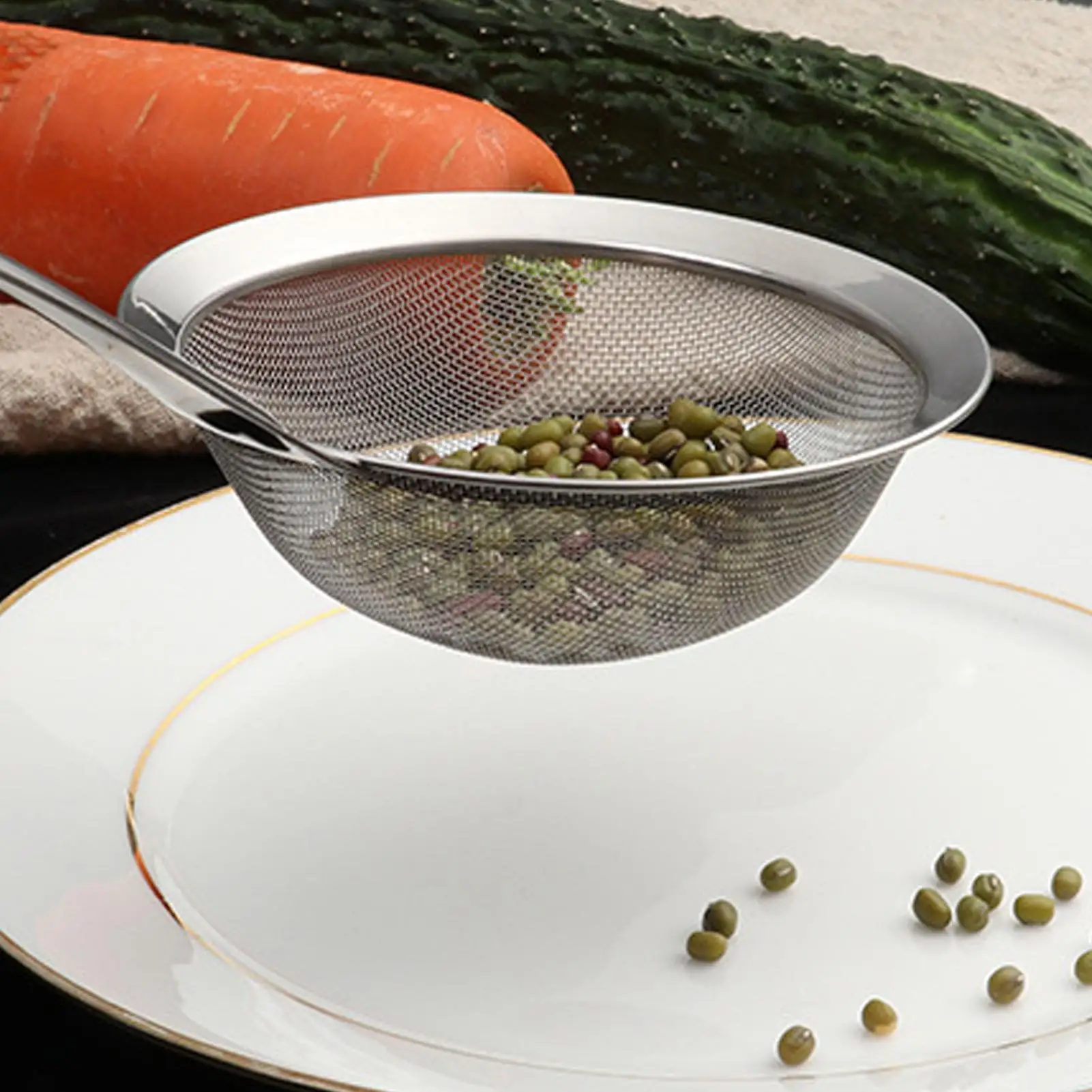 Mesh Strainer With Handle Sieve Spoon For Oil Filter With Handle Multi-Purpose Baking Cooking Sifter Filter For Quinoa Egg Pasta