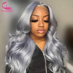 Grey 13x6 HD Transparent Lace Front Wig Body Wave Wigs For Women 613 Colored 13x4 HD  Lace Frontal Straight Human Hair  Wigs