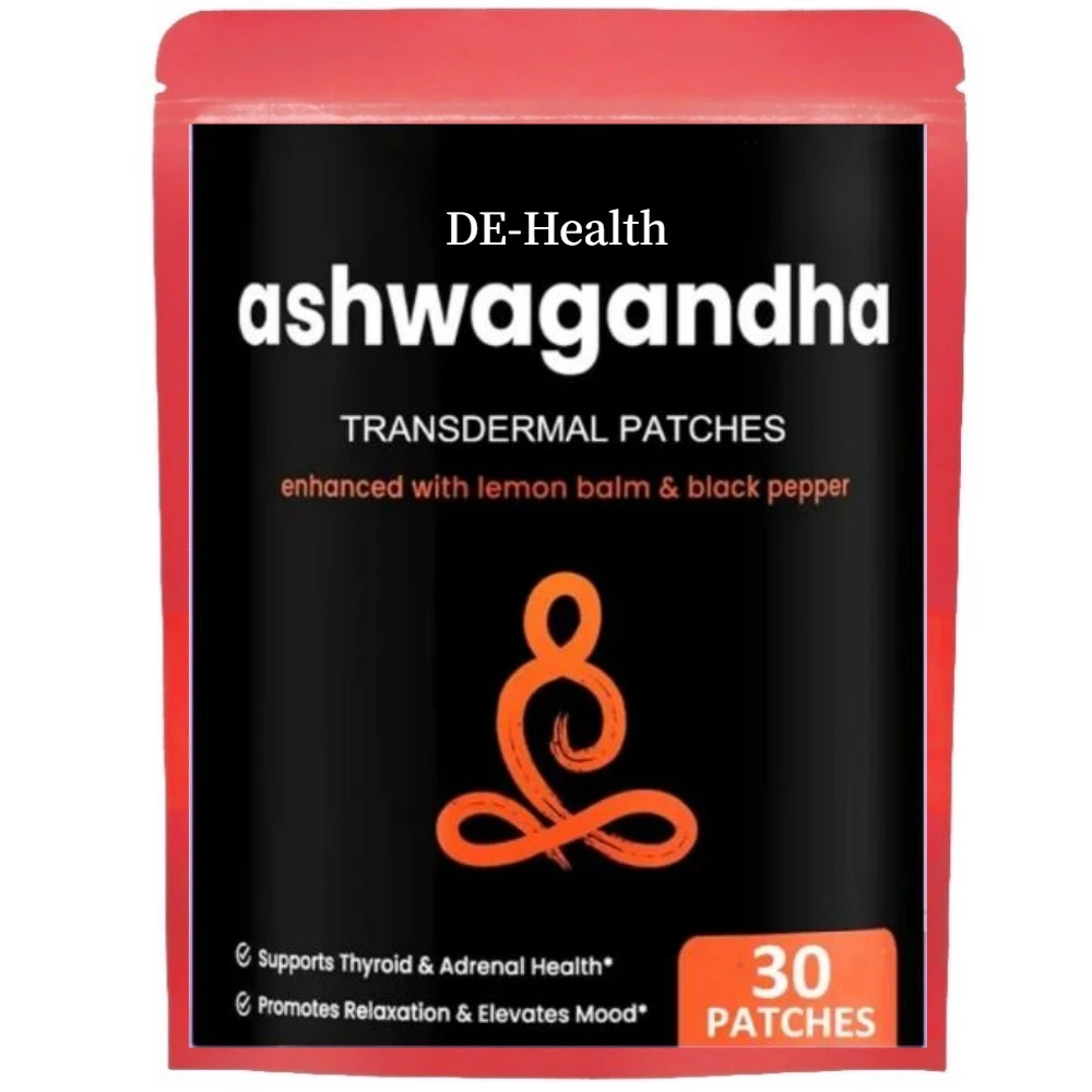 Parches transdermicos Ashwagandha Soporte de energía natural, rendimiento y estado de ánimo 30 parches