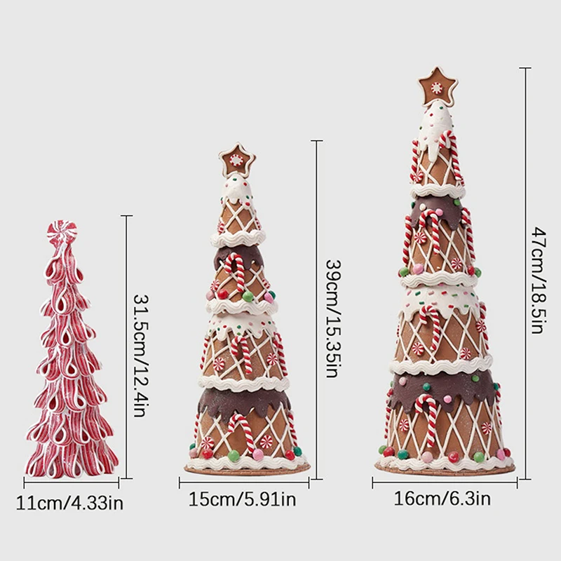 Christmas Tree Table Decoration Fondant Chocolate Candy Cane Christmas Tree Ornament Christmas Fantasy Desktop Decoration