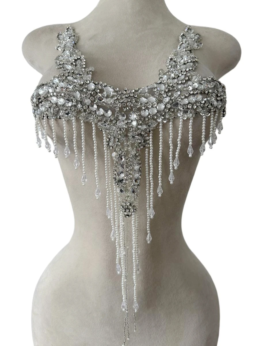 Halter Beaded Crystal Diamond Apparel Decoration Evening Dress Material Luxury Handmade Rhinestone Jewelry DIY Accessories