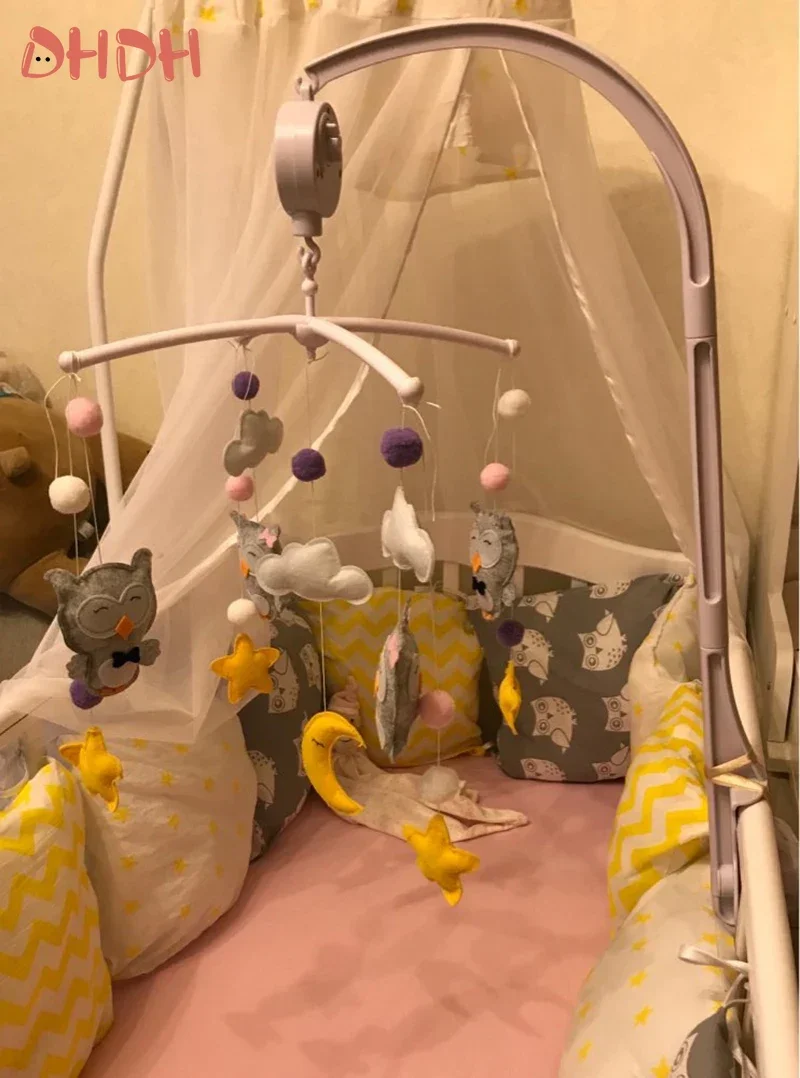 Sonajeros móviles para bebé, juguetes para bebé de 0 a 12 meses, soporte para cuna con carrusel, móvil para cama, campana, juguetes hechos a mano para mamá para recién nacidos