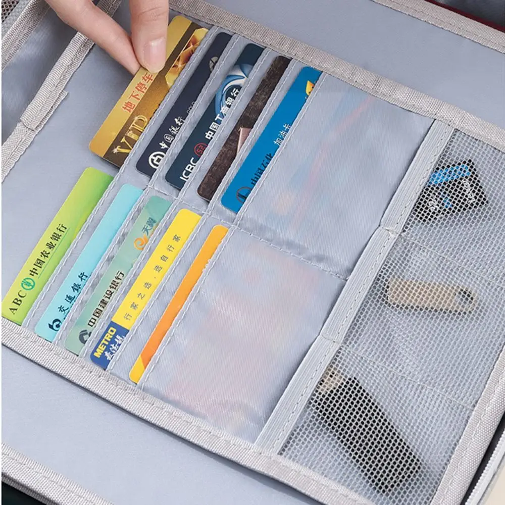 Waterproof Fireproof Document Bag Large Capacity Multi-Layer Travel File Handbag Zipper Closure Comfortable Handle