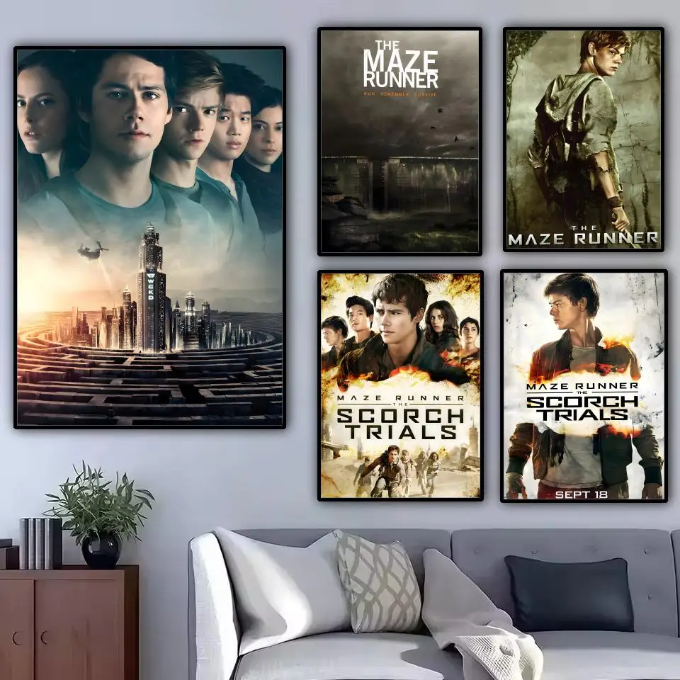 Serie de películas The Maze Runner pintura caligrafía lienzo cartel: sin arrugas impermeable duradero todo el espacio decoración de pared