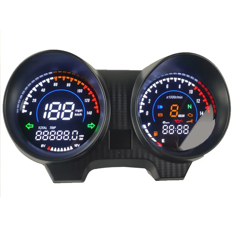 Motorcycle Instrument RPM Meter Speedometer LED Digital Dashboard Electronics For Brazil TITAN 150 Honda CG 150 Fan 150