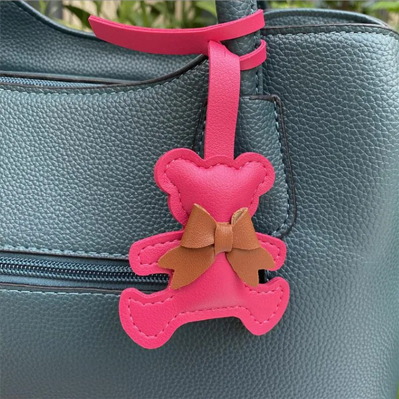 الكرتون بو الحيوان حقيبة أجزاء وملحقاتها لطيف الدب كيرينغ للنساء المفاتيح حقيبة الظهر قلادة الحلي الفتيات هدية #5