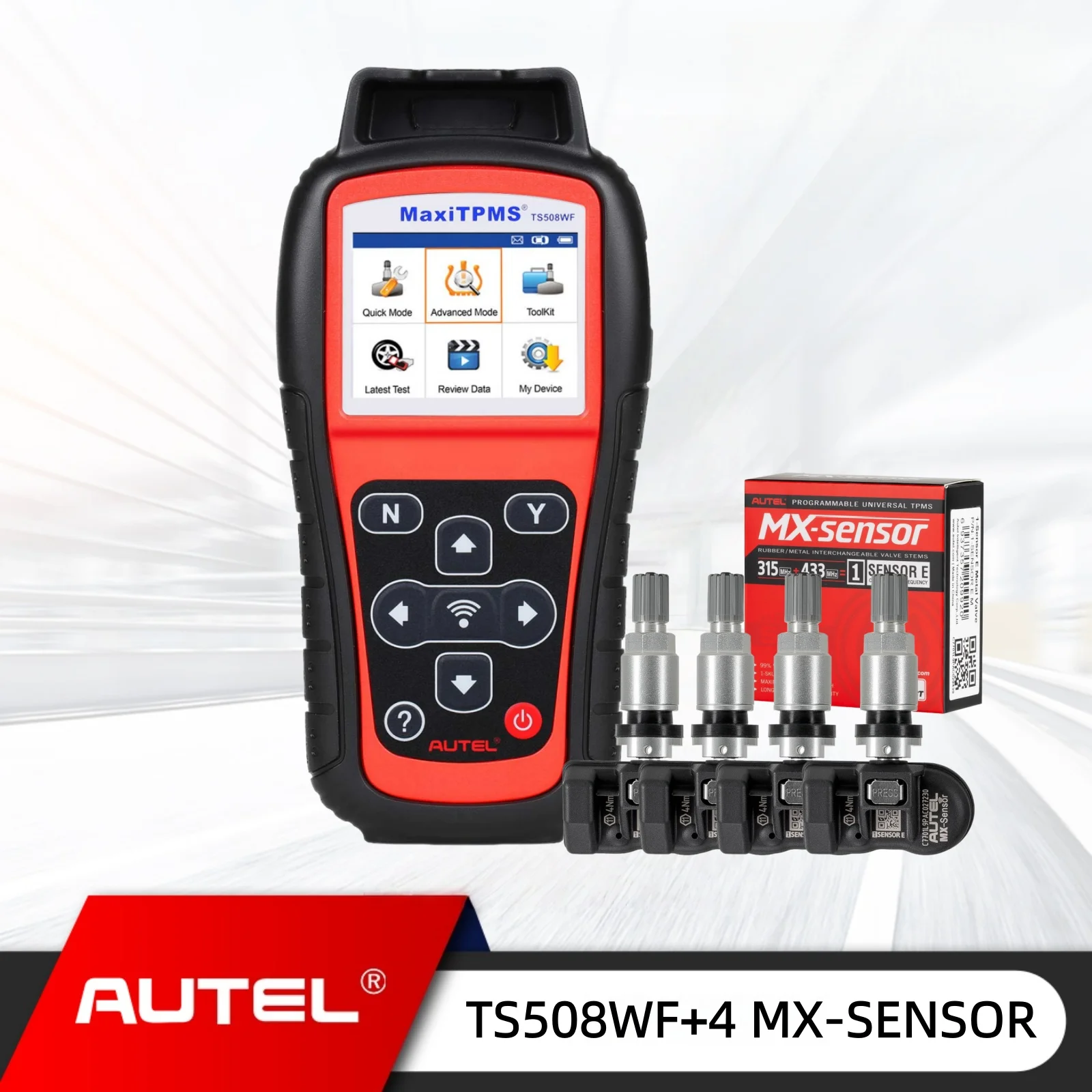

2025 Newst Version AUTEL MaxiTPMS TS508WF TPMS Programming Tool Free 4 pcs MX-Sensors(315/433MHz)