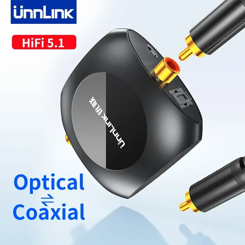 Unnlink HiFi 5.1 Audio Converter Optical Coaxial 192KHz Bidirectional Audio Decoder DTS Dobly AC3 Amplifier Subwoofer