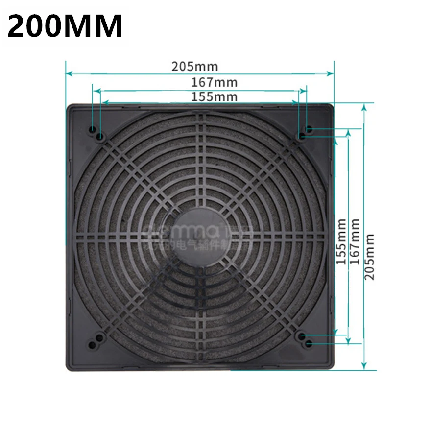 40 mm 50 mm 60 mm 70 mm 80 mm 90 mm 110 mm 120 mm 150 mm 172 mm 200 mm Lüfterschutz Staubnetz Schutznetz – Detail 13