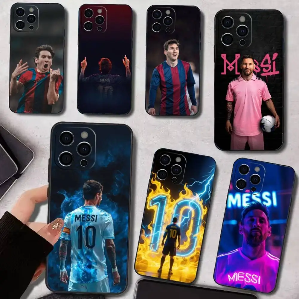 

Football Star M-Messi Phone Case For iPhone 17,16,15,14,13,12,11 Plus,Pro Max,XS,Soft Black Cover