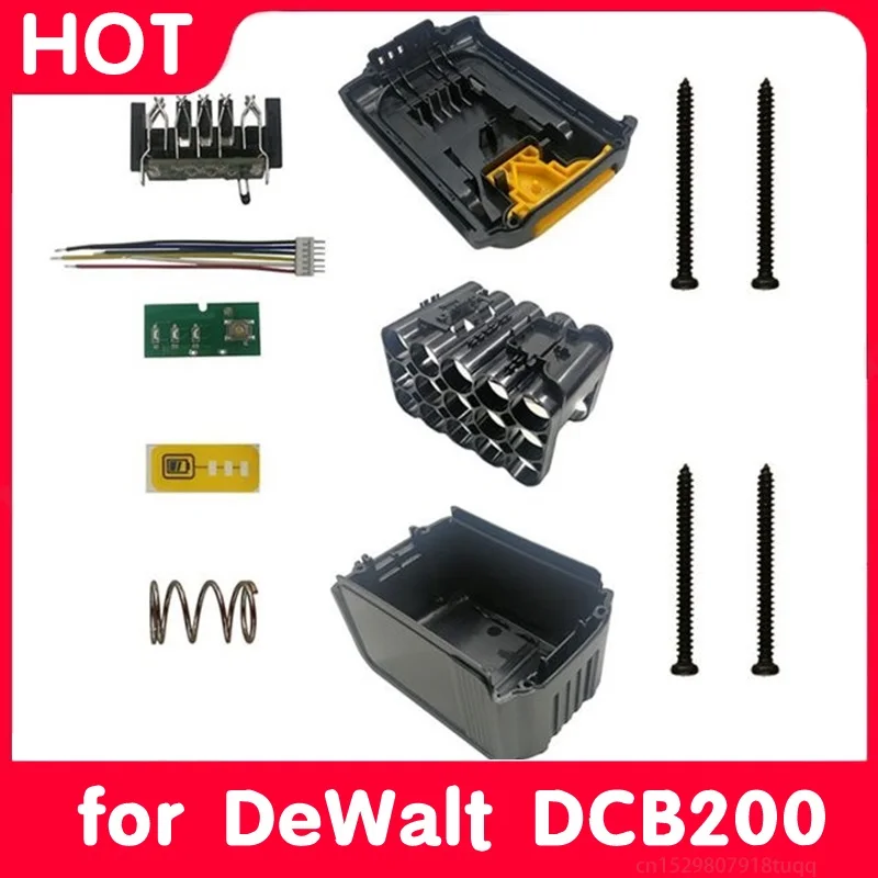 Dla DeWalt DCB200 18V 20V 15 x18650 akumulator litowo-jonowy obudowa z tworzywa sztucznego obudowa DCB203 DCB204