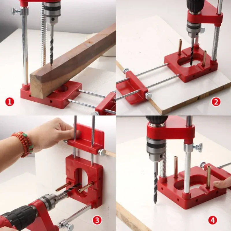 Woodworking Drilling Locator Tool Precision Positioner Adjustable Fixture Positioning Panel Fixing Clip Carpenter Tool
