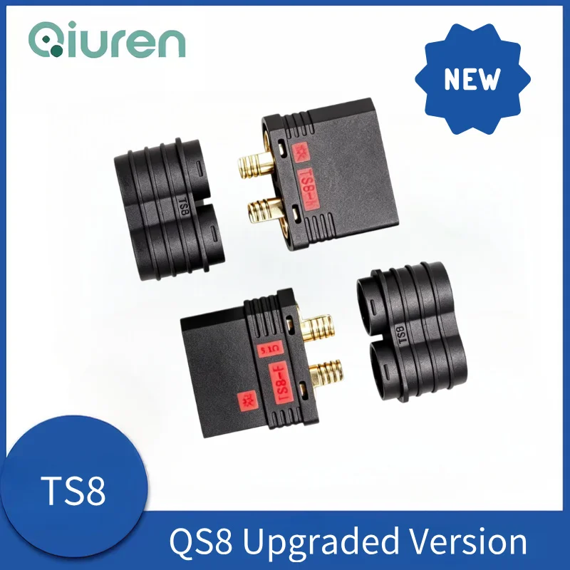 TS8 QS8-S Upgraded Version Heavy Duty Battery Connector Anti-Spark Gold Connector Large Power Plug for RC Plant protection drone