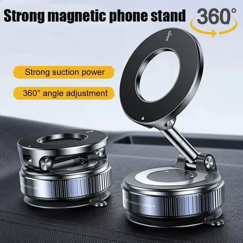 

Super Strong Magnetic Phone Holder Foldable Design 360° Adjustable Vacuum Car Mount For Car Desk Phone Holder 2025 NEW