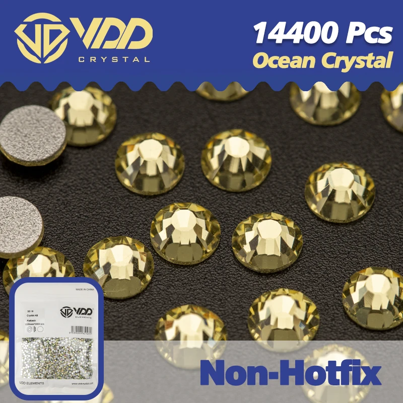 VDD 14400 Stuks Groothandel Hoge Kwaliteit Glas Kristal Steentjes Niet Hotfix Strass Plaksteen Diamant Nail Art DIY Craft Decoraties