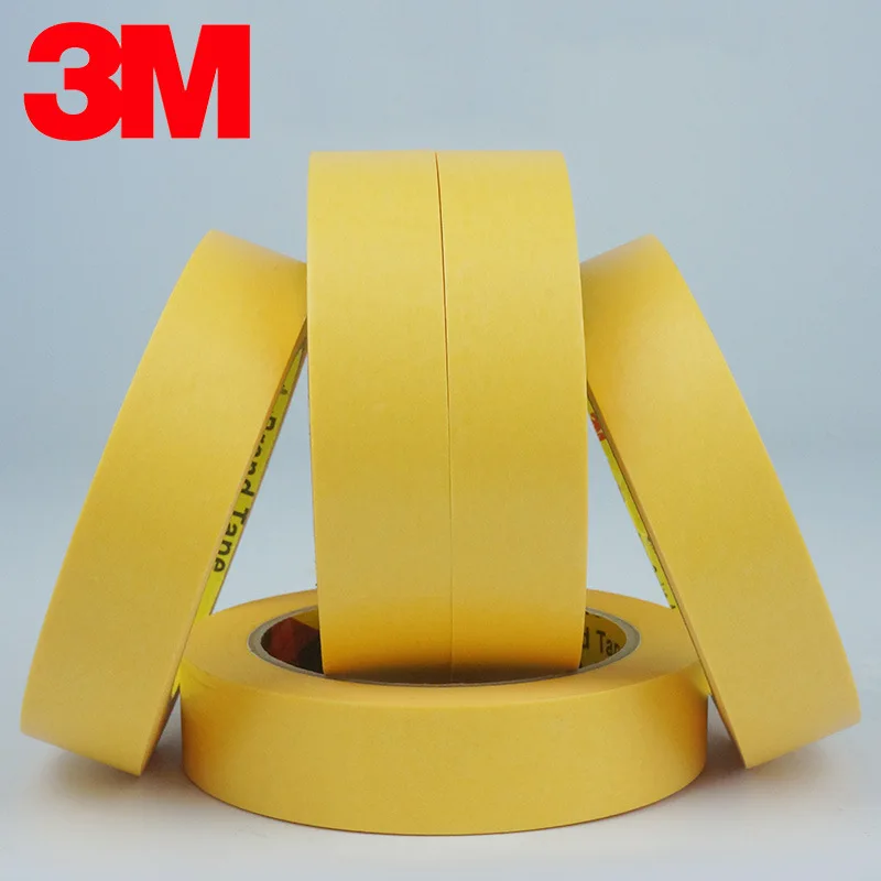 3M 5pcs Textured Paper 244 Can Write Yellow Paper Tapes Spray Paint Art Masking Single-Sided Adhesive 3M Textured Paper Tape 50M