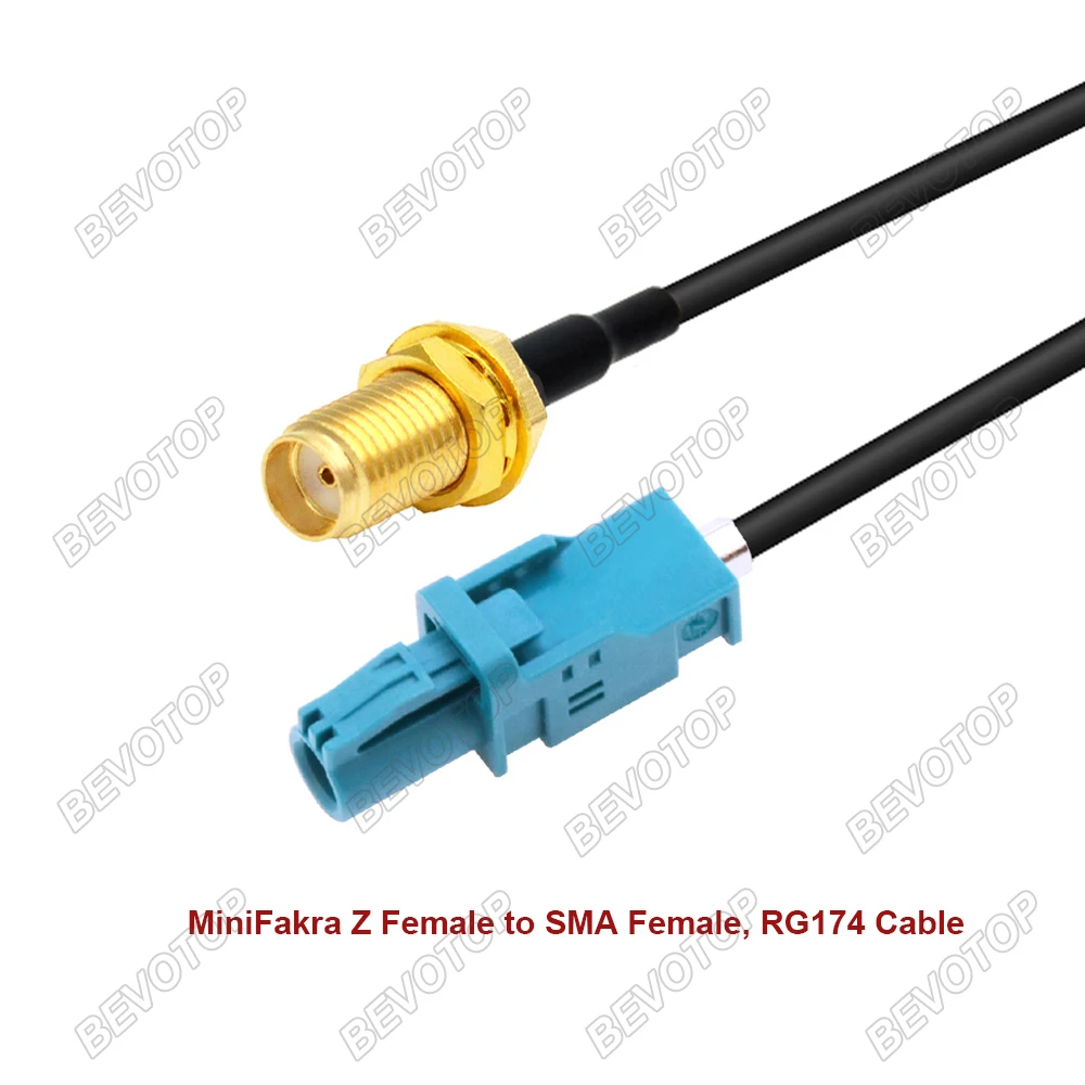 BEVOTOP RSBG Type 1-Core MINIFAKRA Z to SMA Male/Female connector RG174 coaxial cable 50 Ohm High Quality