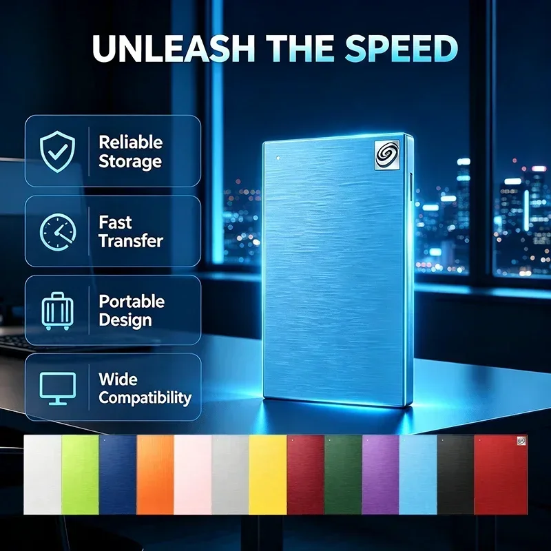 NEW Portable External Orange/Wine Red/Blue Hard Drive High Speed Expansion Storage Disk for Mac Windows Laptop Data Backup File