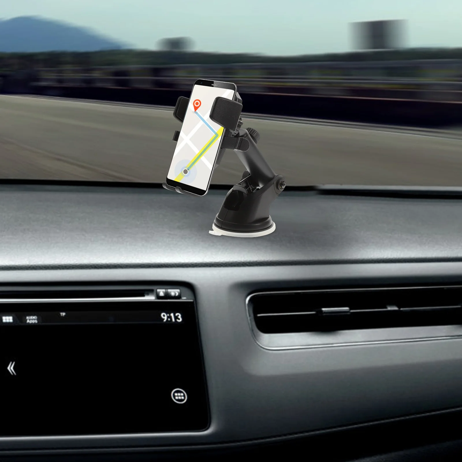 

Car Phone Mount Dashboard Phone Navigation Rack Extendable Telescopic Sturdy 360 Degree Rotatable Cellphone Holder