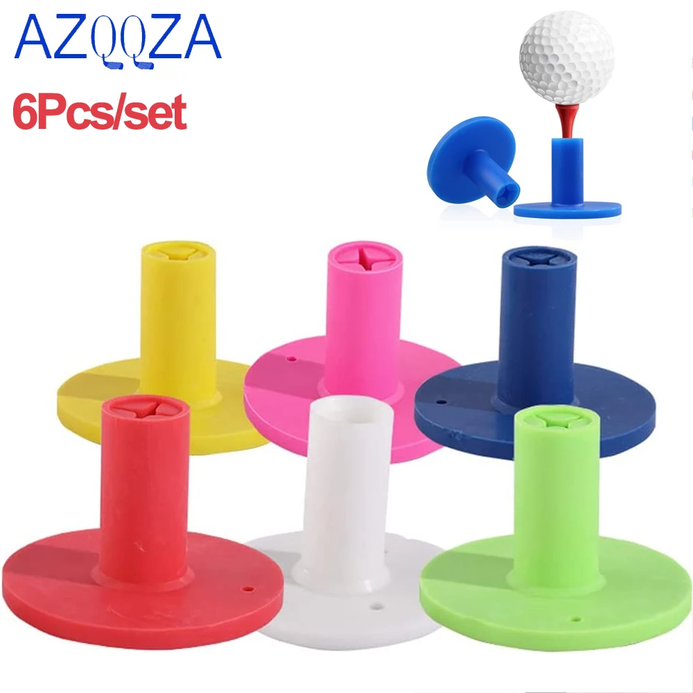 Tees de golfe de borracha, 6 peças, suporte de estabilidade, 6 cores, 3.8 cm de altura, auxílio para treinamento de golfe para campo de condução e tapete de prática, novo