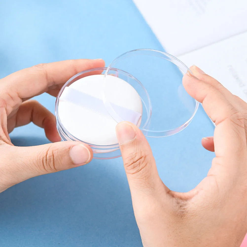 

8 Pcs Powder Puff Holder Transparent Case PP Material Sponge Storage Travel Family Beauty Accessories Box Makeup